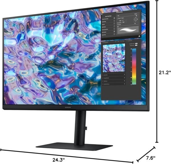 SAMSUNG S61B Series 27-Inch QHD (2560x1440) Computer Monitor, 75Hz, HDMI, IPS Panel, DisplayPort, FreeSync, Height Adjustable Stand (LS27B610EQNXZA), Black - Image 10