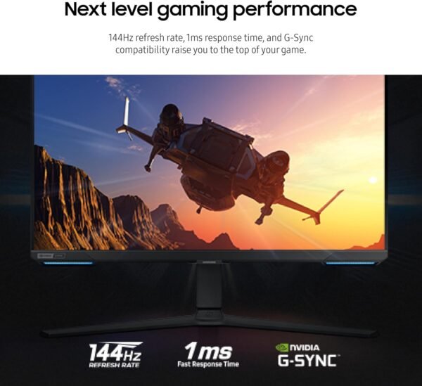 SAMSUNG 28? Odyssey G70B Series 4K UHD Gaming Monitor, IPS Panel, 144Hz, 1ms, HDR 400, G-Sync and FreeSync Premium Pro Compatible, Ultrawide Game View, LS28BG702ENXGO, Black - Image 4