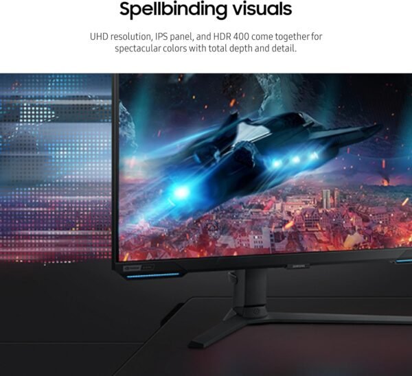 SAMSUNG 28? Odyssey G70B Series 4K UHD Gaming Monitor, IPS Panel, 144Hz, 1ms, HDR 400, G-Sync and FreeSync Premium Pro Compatible, Ultrawide Game View, LS28BG702ENXGO, Black - Image 5